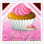 Sweet Cakes Premade Logo-girly web design, premade logos, premade cupcake logo, cupcake logo, cupcake design, 